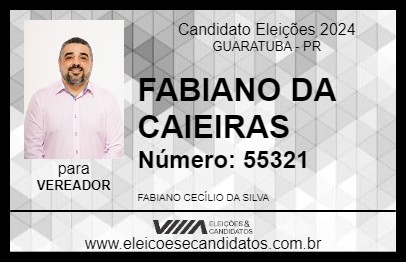 Candidato FABIANO DA CAIEIRAS 2024 - GUARATUBA - Eleições