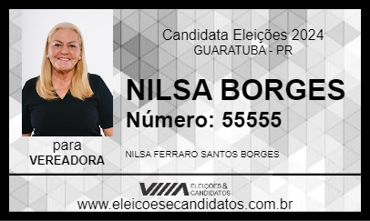 Candidato NILSA BORGES 2024 - GUARATUBA - Eleições