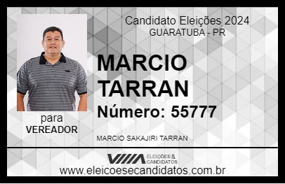 Candidato MARCIO TARRAN 2024 - GUARATUBA - Eleições