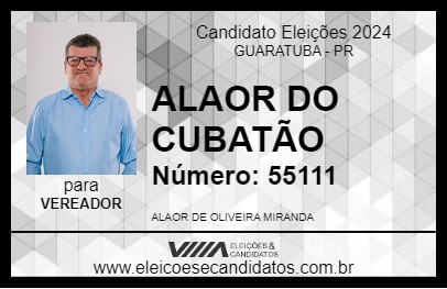 Candidato ALAOR DO  CUBATÃO 2024 - GUARATUBA - Eleições