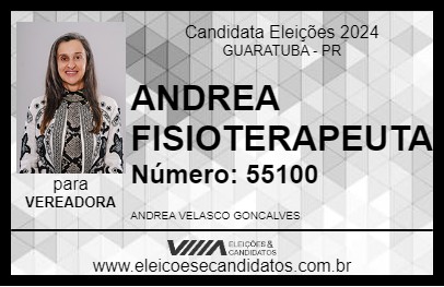 Candidato ANDREA FISIOTERAPEUTA 2024 - GUARATUBA - Eleições