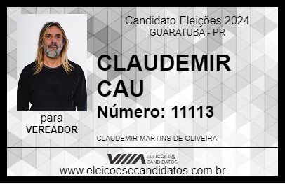 Candidato CLAUDEMIR CAU 2024 - GUARATUBA - Eleições