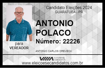 Candidato ANTONIO POLACO 2024 - GUARATUBA - Eleições