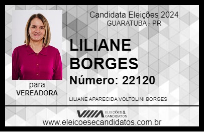 Candidato LILIANE BORGES 2024 - GUARATUBA - Eleições