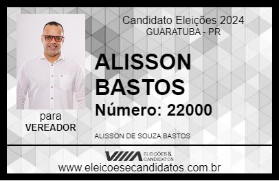 Candidato ALISSON BASTOS 2024 - GUARATUBA - Eleições