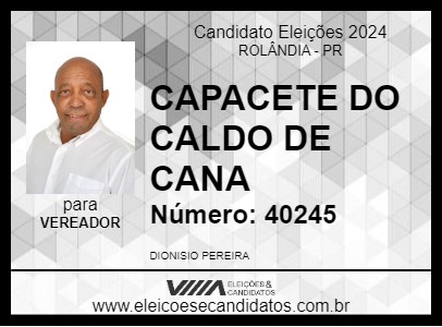 Candidato CAPACETE DO CALDO DE CANA 2024 - ROLÂNDIA - Eleições