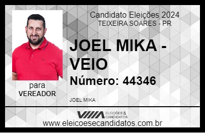 Candidato JOEL MIKA - VEIO 2024 - TEIXEIRA SOARES - Eleições