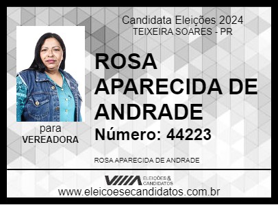 Candidato ROSA APARECIDA DE ANDRADE 2024 - TEIXEIRA SOARES - Eleições