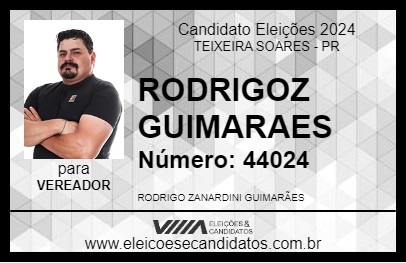 Candidato RODRIGOZ GUIMARAES 2024 - TEIXEIRA SOARES - Eleições