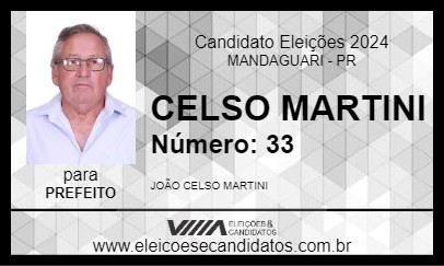 Candidato CELSO MARTINI 2024 - MANDAGUARI - Eleições