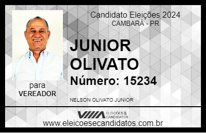 Candidato JUNIOR OLIVATO 2024 - CAMBARÁ - Eleições