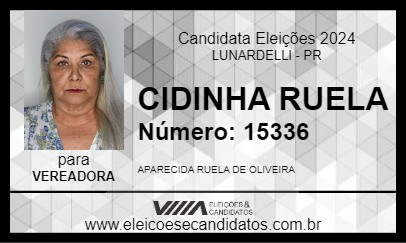 Candidato CIDINHA RUELA 2024 - LUNARDELLI - Eleições