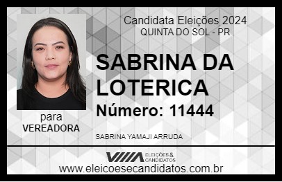 Candidato SABRINA DA LOTERICA 2024 - QUINTA DO SOL - Eleições