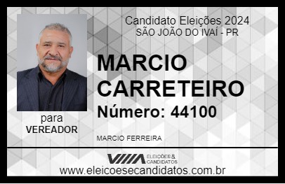 Candidato MARCIO CARRETEIRO 2024 - SÃO JOÃO DO IVAÍ - Eleições