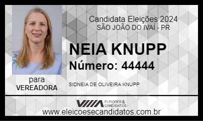 Candidato NEIA KNUPP 2024 - SÃO JOÃO DO IVAÍ - Eleições