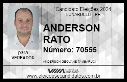 Candidato ANDERSON RATO 2024 - LUNARDELLI - Eleições