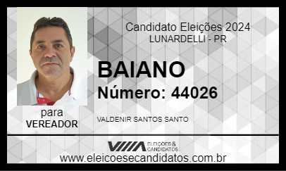 Candidato BAIANO 2024 - LUNARDELLI - Eleições