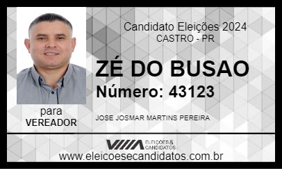 Candidato ZÉ DO BUSAO 2024 - CASTRO - Eleições