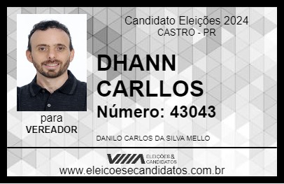 Candidato DHANN CARLLOS 2024 - CASTRO - Eleições