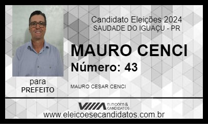 Candidato MAURO CENCI 2024 - SAUDADE DO IGUAÇU - Eleições