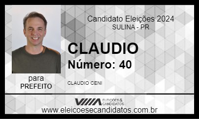 Candidato CLAUDIO 2024 - SULINA - Eleições