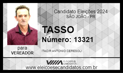 Candidato TASSO 2024 - SÃO JOÃO - Eleições