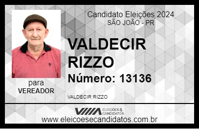 Candidato VALDECIR RIZZO 2024 - SÃO JOÃO - Eleições