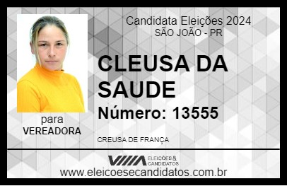 Candidato CREUSA DE FRANÇA 2024 - SÃO JOÃO - Eleições