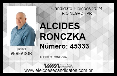 Candidato ALCIDES RONCZKA 2024 - RIO NEGRO - Eleições