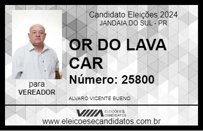 Candidato OR DO LAVA CAR 2024 - JANDAIA DO SUL - Eleições