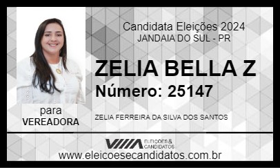 Candidato ZELIA BELLA Z 2024 - JANDAIA DO SUL - Eleições