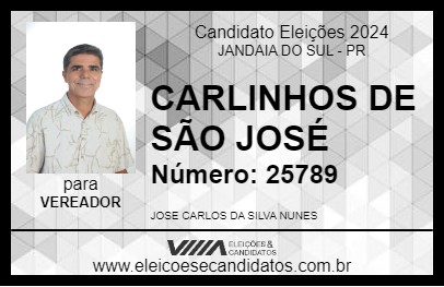 Candidato CARLINHOS DE SÃO JOSÉ 2024 - JANDAIA DO SUL - Eleições