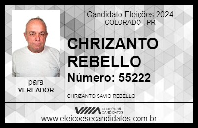 Candidato CHRIZANTO REBELLO 2024 - COLORADO - Eleições