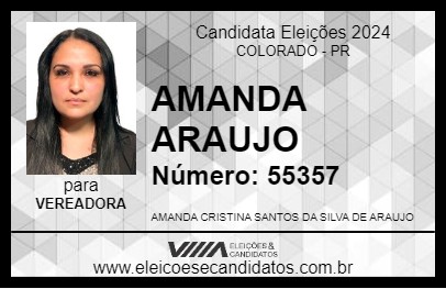 Candidato AMANDA ARAUJO 2024 - COLORADO - Eleições