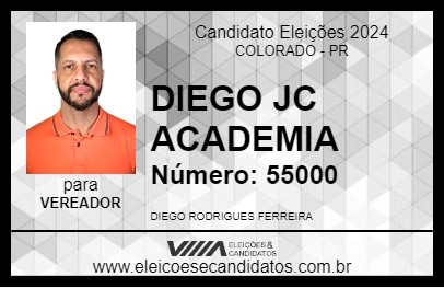 Candidato DIEGO JC ACADEMIA 2024 - COLORADO - Eleições