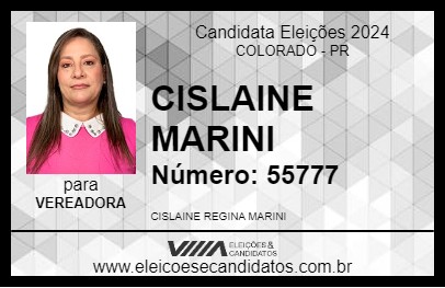 Candidato CISLAINE MARINI 2024 - COLORADO - Eleições