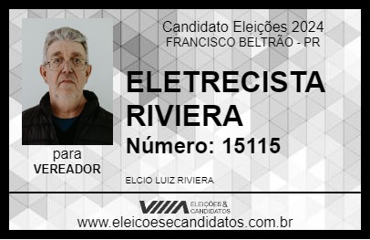 Candidato ELETRECISTA RIVIERA 2024 - FRANCISCO BELTRÃO - Eleições