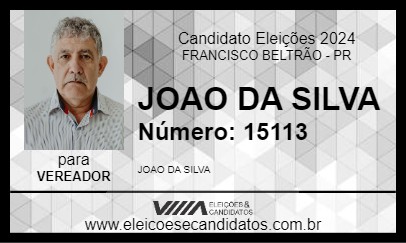 Candidato JOAO DA SILVA 2024 - FRANCISCO BELTRÃO - Eleições