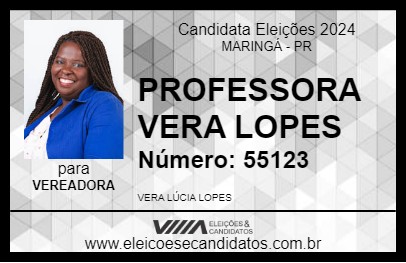 Candidato PROFESSORA VERA LOPES 2024 - MARINGÁ - Eleições