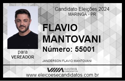 Candidato FLAVIO MANTOVANI 2024 - MARINGÁ - Eleições