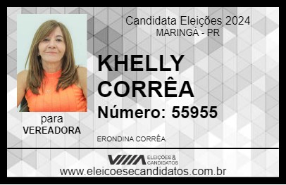 Candidato KHELLY CORRÊA 2024 - MARINGÁ - Eleições