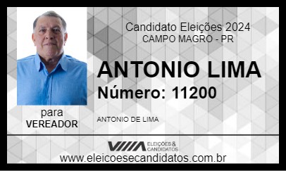 Candidato ANTONIO LIMA 2024 - CAMPO MAGRO - Eleições