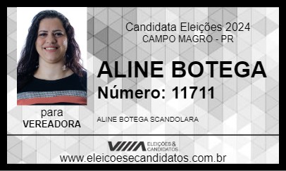 Candidato ALINE BOTEGA 2024 - CAMPO MAGRO - Eleições