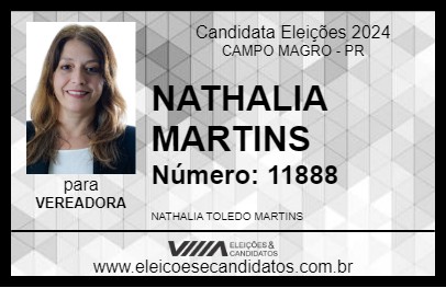 Candidato NATHALIA MARTINS 2024 - CAMPO MAGRO - Eleições