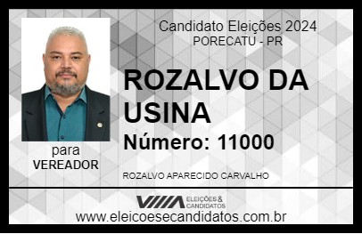 Candidato ROZALVO DA USINA 2024 - PORECATU - Eleições