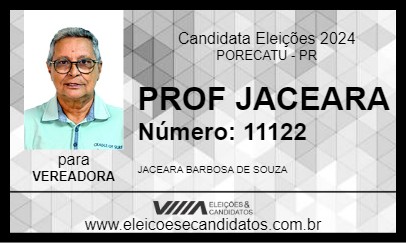 Candidato PROF JACEARA 2024 - PORECATU - Eleições