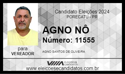 Candidato AGNO NÔ 2024 - PORECATU - Eleições