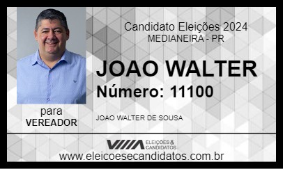 Candidato JOAO WALTER 2024 - MEDIANEIRA - Eleições