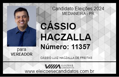 Candidato CÁSSIO HACZALLA 2024 - MEDIANEIRA - Eleições