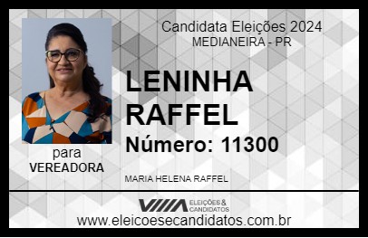 Candidato LENINHA RAFFEL 2024 - MEDIANEIRA - Eleições